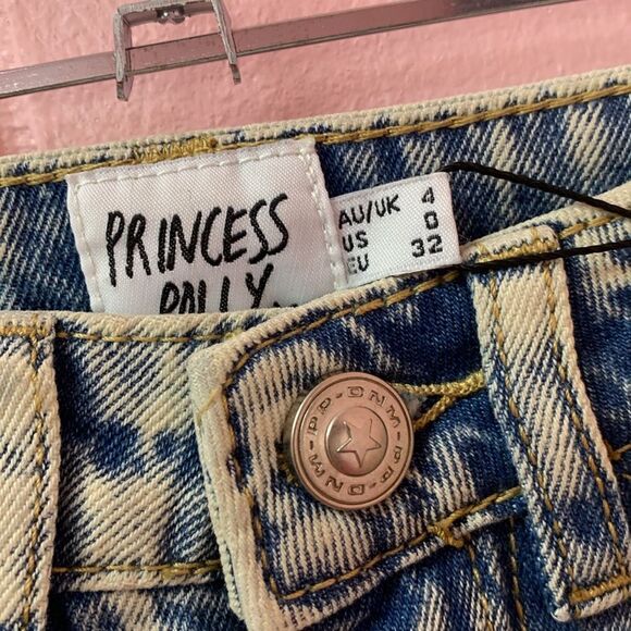 Princess Polly ZAIDEN STRAIGHT LEG JEANS LIGHT WASH DENIM US 0 - Picture 7 of 9